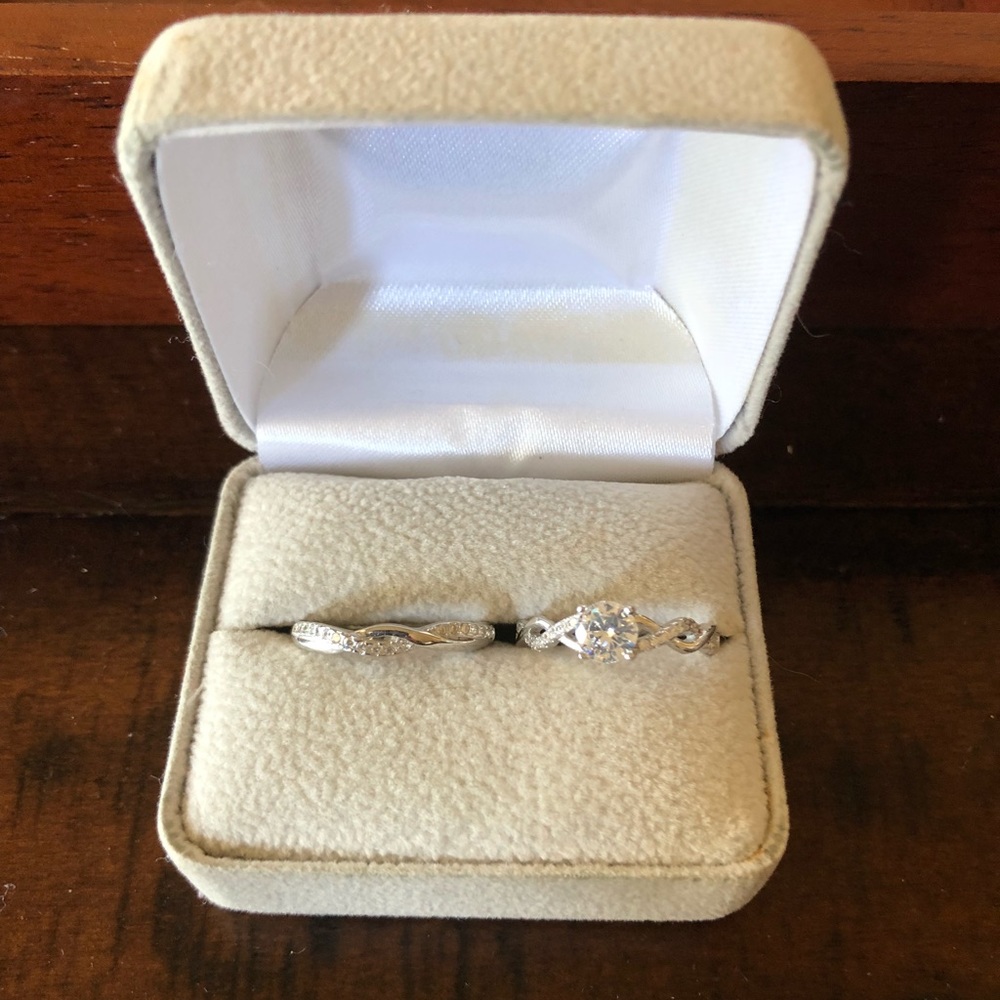 925 sterling silver wedding set